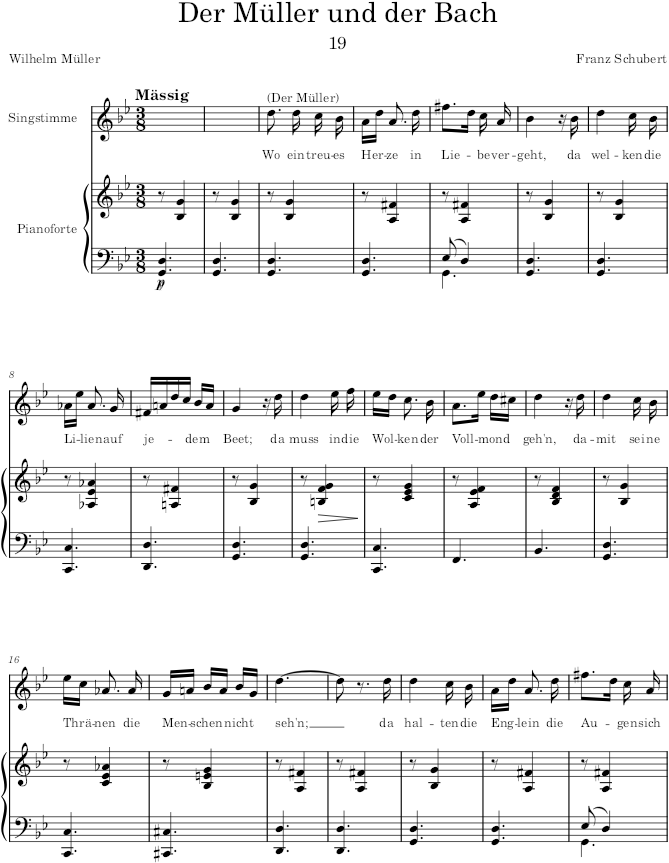 Der Müller und der Bach (Die schöne Müllerin, D.795) - Schubert — first page preview