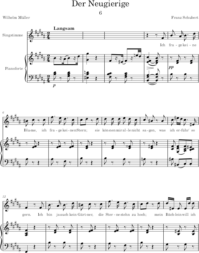 Der Neugierige (Die schöne Müllerin, D.795) - Schubert — first page preview