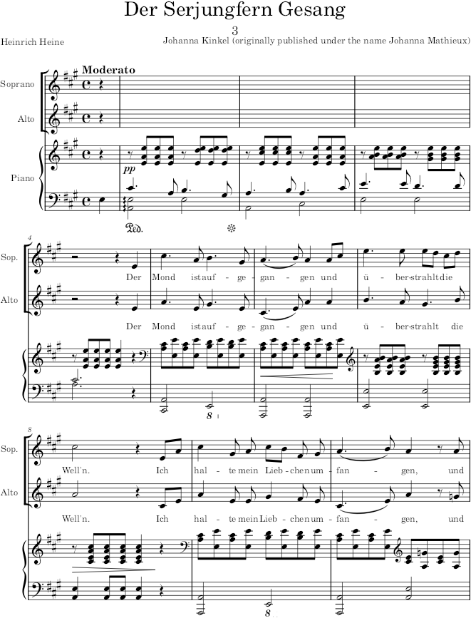 Der Seejungfern Gesang (3 Duetten, Op.11) - Kinkel — first page preview