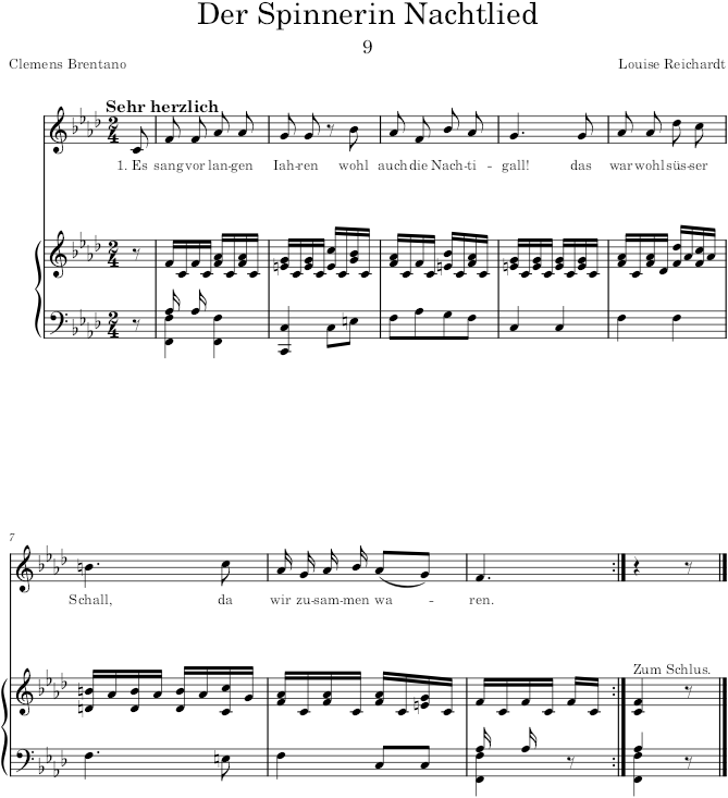Der Spinnerin Nachtlied (12 Gesänge) - Reichardt — first page preview