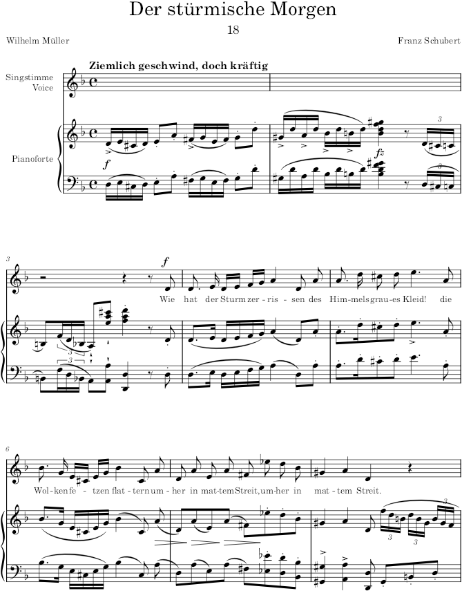 Der stuermische Morgen (Winterreise, D.911) - Schubert — first page preview