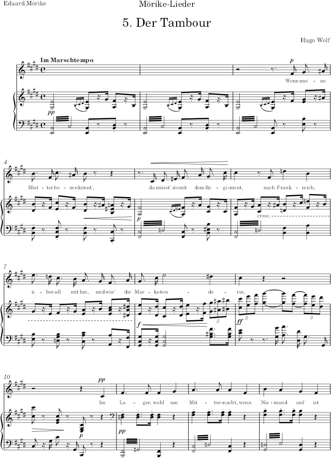 Der Tambour (Mörike-Lieder) - Wolf — first page preview