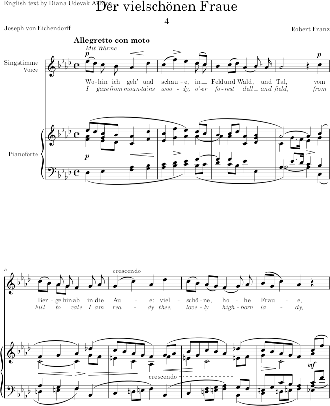 Der vielschönen Fraue (6 Gesänge, Op.10) - Franz — first page preview