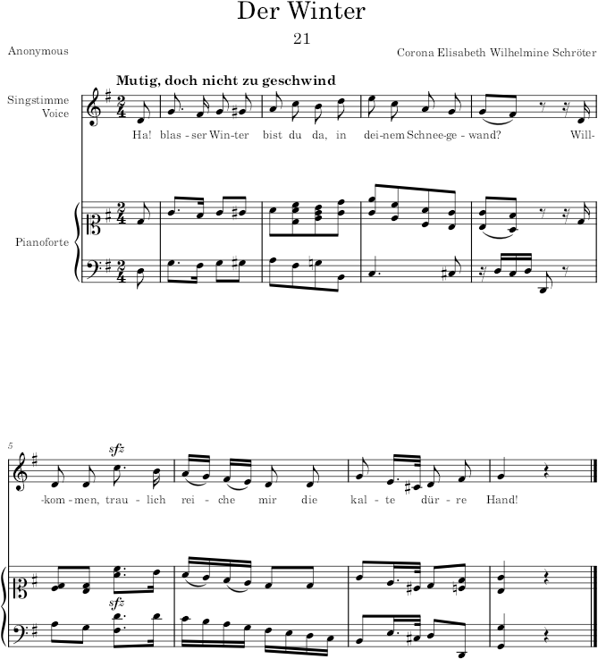 Der Winter (25 Lieder) - Schröter — first page preview