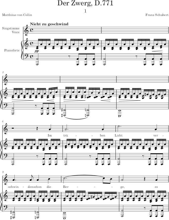 Der Zwerg, D.771 (Op.22) - Schubert — first page preview