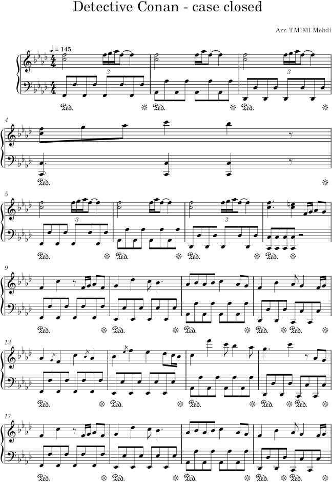 Detective Conan (Case Closed) Main Theme — first page preview