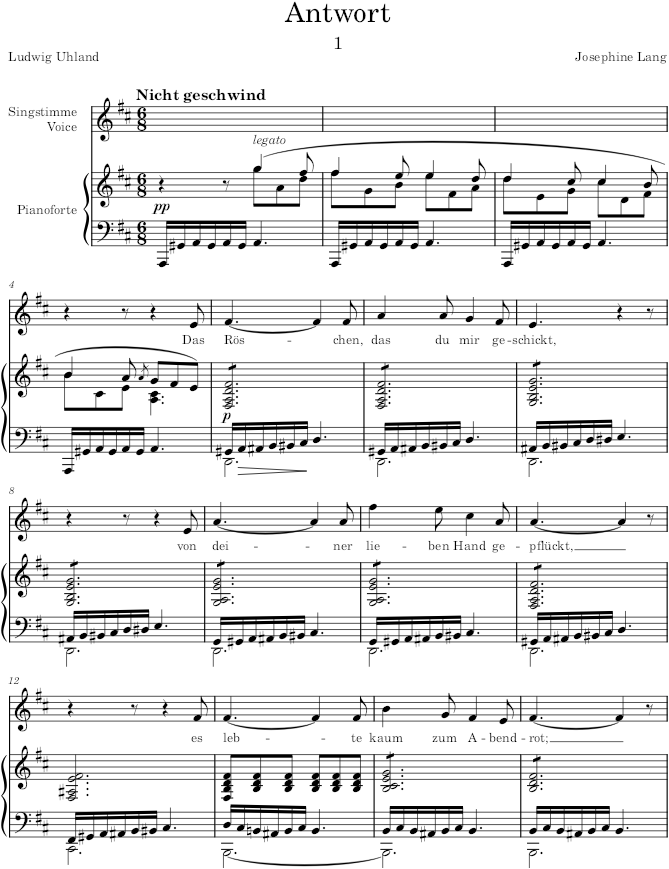 Deutsche Lieder, Op.11 (Deutsche Lieder) - Lang — first page preview
