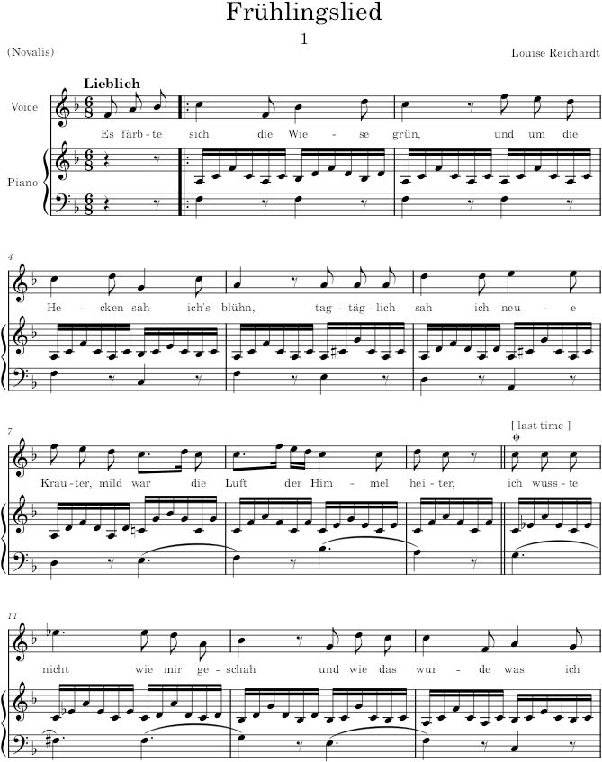 Deutsche und Italiänische Romantische Gesänge - Reichardt — first page preview