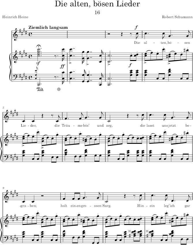 Die alten, bösen Lieder (Dichterliebe, Op.48) - Schumann — first page preview