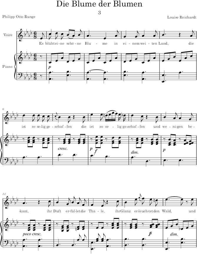 Die Blume der Blumen (12 Gesänge, Op.3) - Reichardt — first page preview