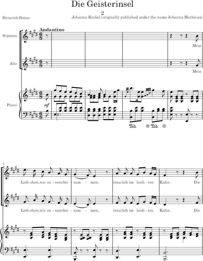 Die Geisterinsel (3 Duetten, Op.11) - Kinkel — first page preview