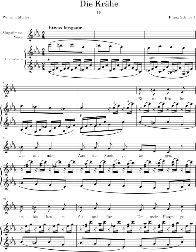 Die Kraehe (Winterreise, D.911) - Schubert — first page preview