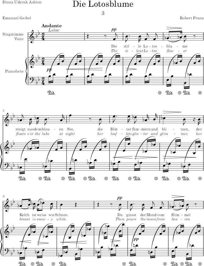 Die Lotosblume (12 Gesänge, Op.1) - Franz — first page preview