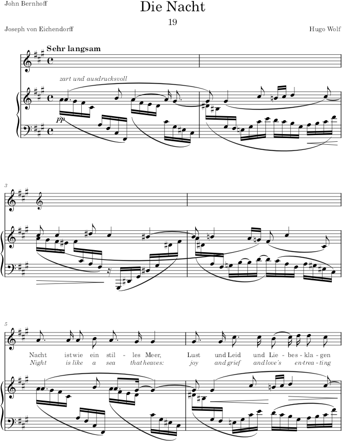 Die Nacht (Eichendorff-Lieder) - Wolf — first page preview