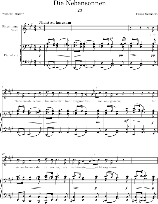 Die Nebensonnen (Winterreise, D.911) - Schubert — first page preview