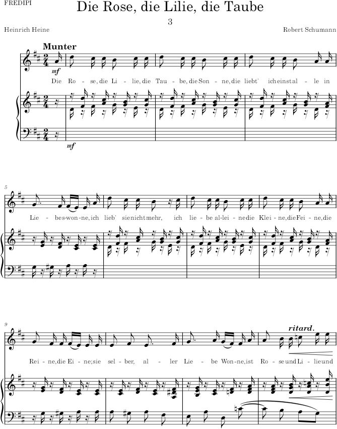 Die Rose, die Lilie (Dichterliebe, Op.48) - Schumann — first page preview