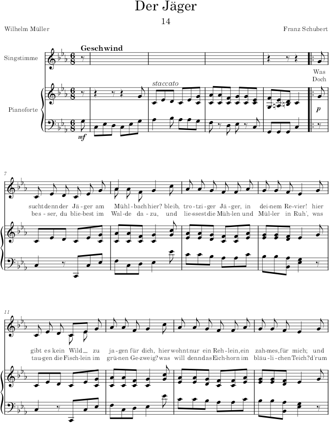 Die schöne Müllerin - Schubert — first page preview