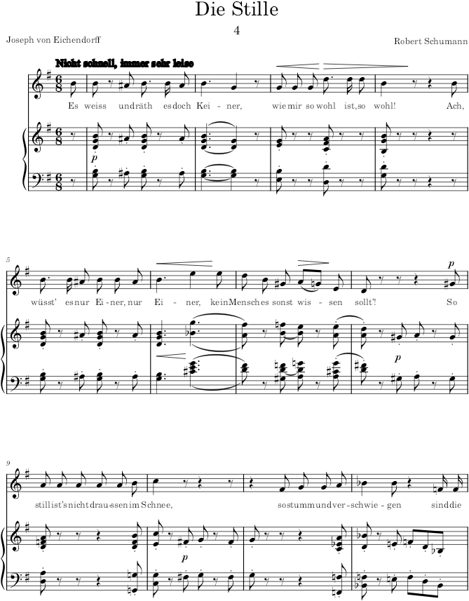 Die Stille (Liederkreis, Op.39) - Schumann — first page preview
