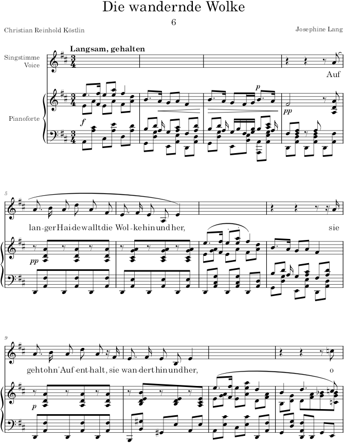 Die wandernde Wolke (6 Lieder, Op.12) - Lang — first page preview
