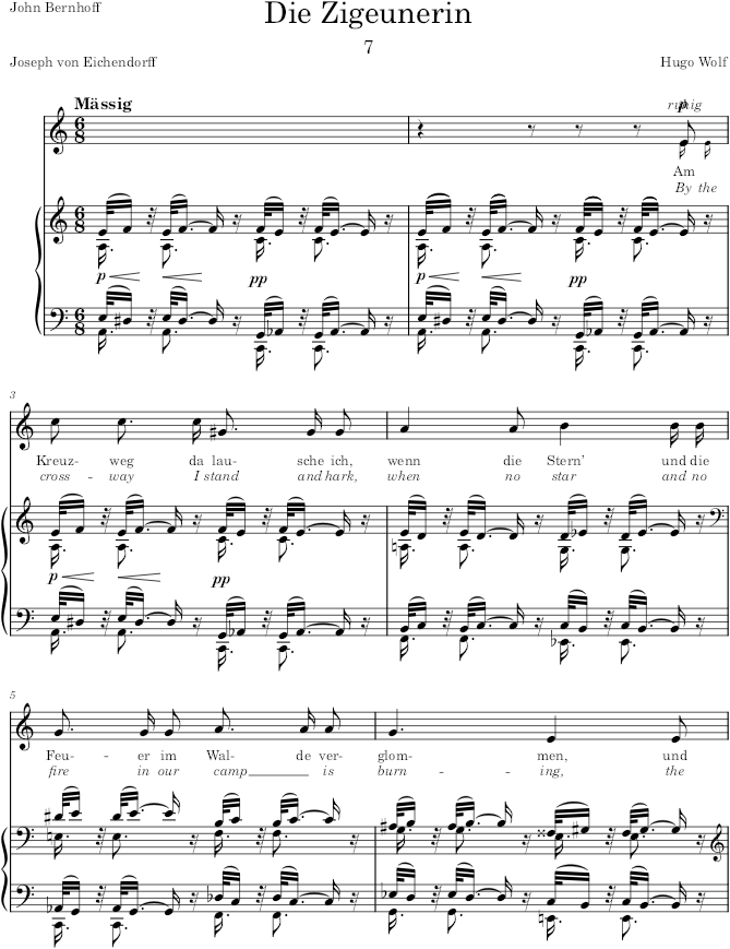 Die Zigeunerin (Eichendorff-Lieder) - Wolf — first page preview