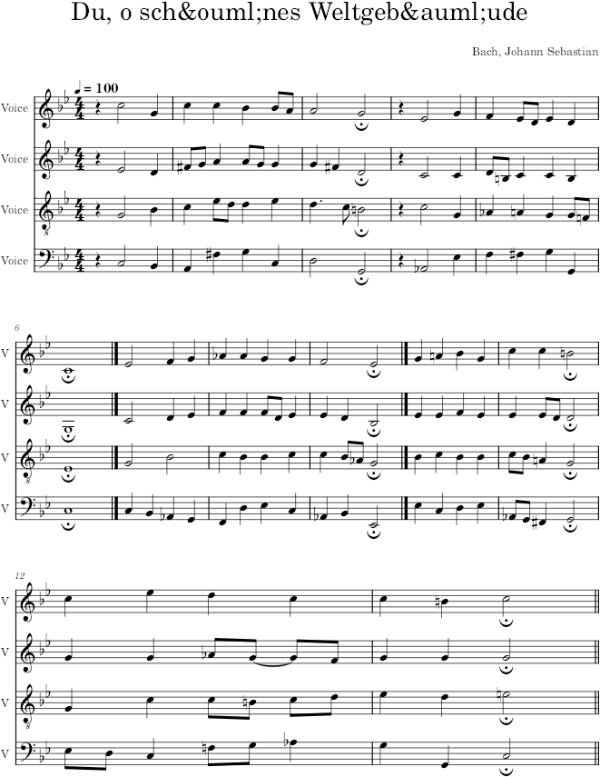 Du, o schönes Weltgebäude, BWV 56/5 - Bach — first page preview