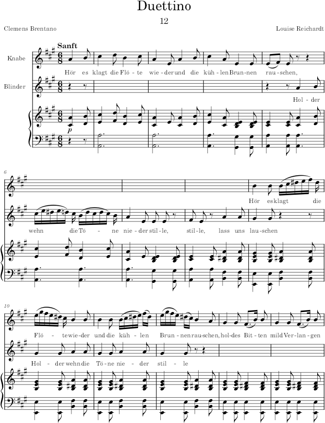 Duettino (12 Gesänge, Op.3) - Reichardt — first page preview
