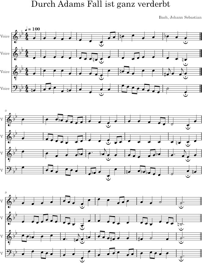 Durch Adams Fall ist ganz verderbt, BWV 18/5 - Bach — first page preview