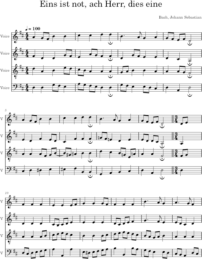 Eins ist not, ach Herr, dies eine, BWV 304 - Bach — first page preview