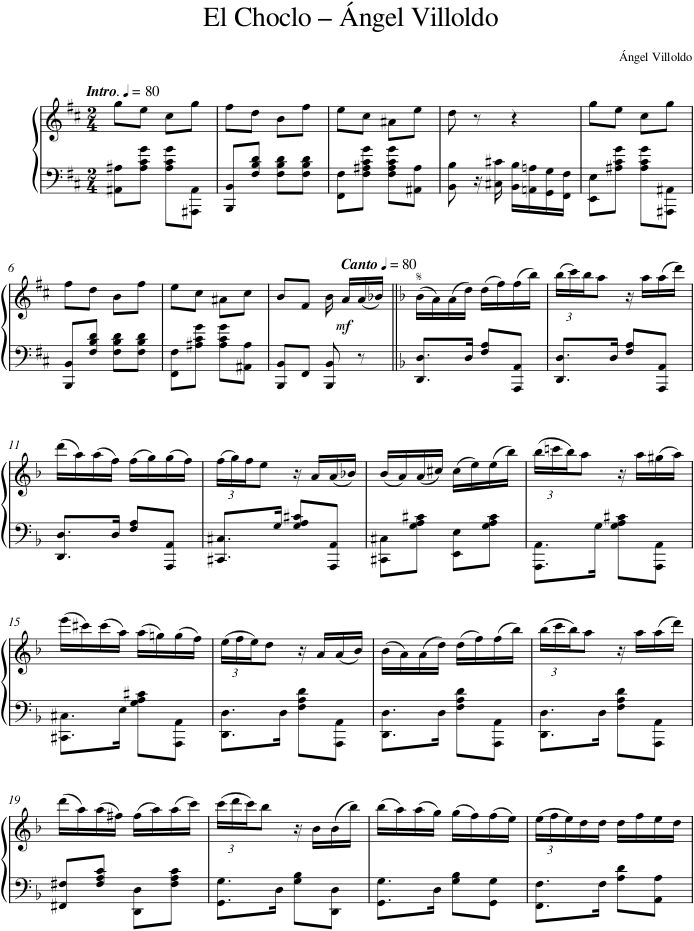 El Choclo – Ángel Villoldo — first page preview