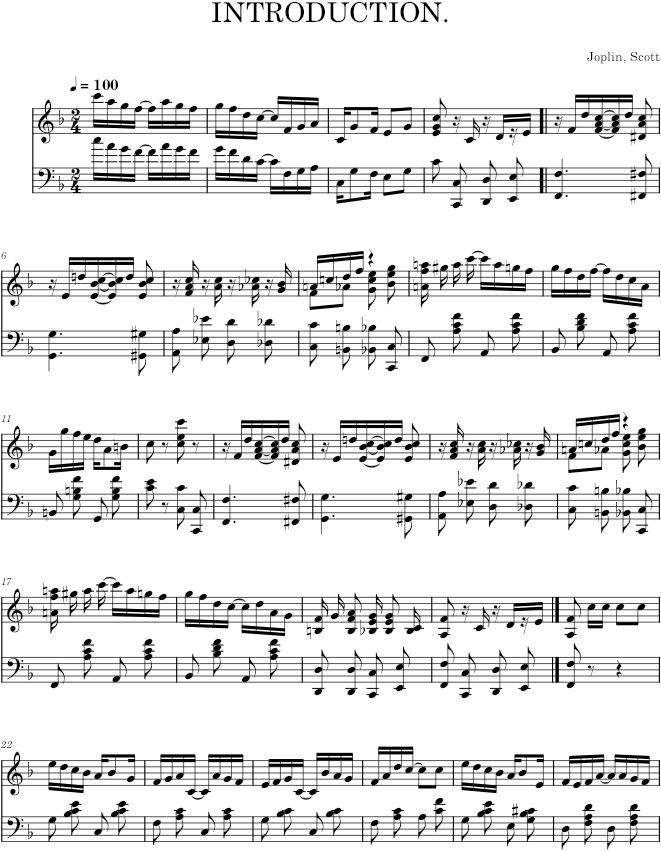 Elite Syncopations Rag - Joplin — first page preview