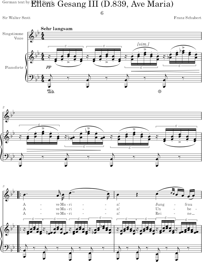 Ellens Gesang III, D.839 (Ave Maria) (Op.52) - Schubert — first page preview