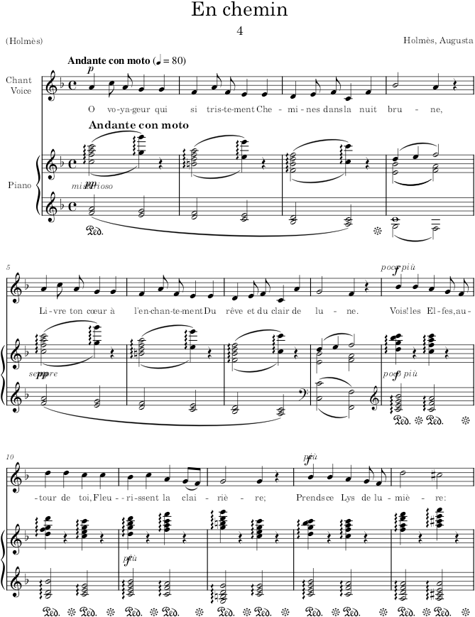 En chemin (20 Mélodies) - Holmès — first page preview
