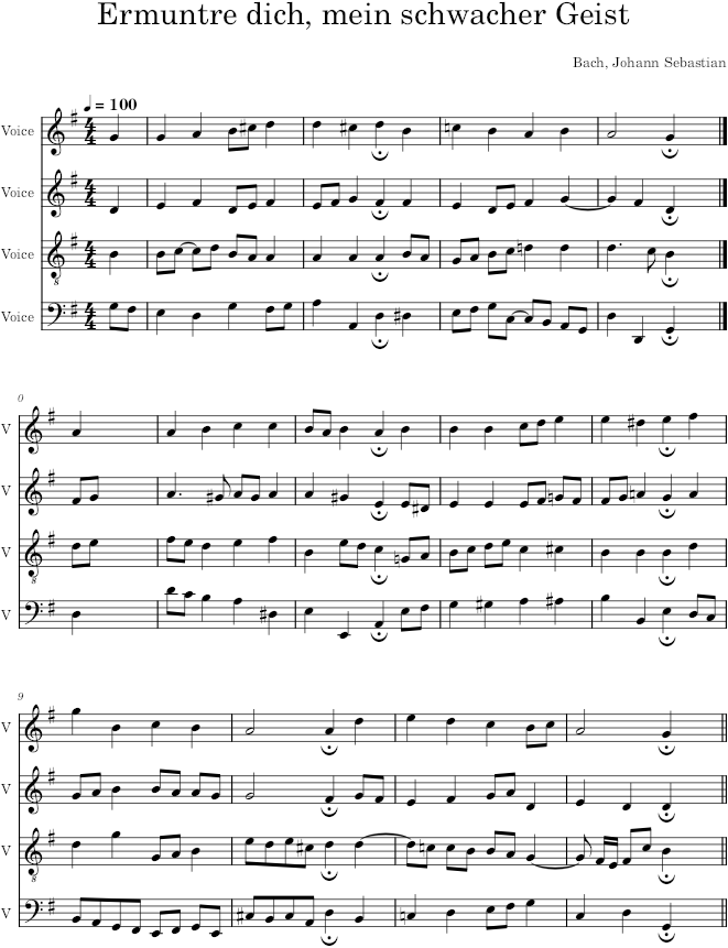 Ermuntre dich, mein schwacher Geist, BWV 248/12 - Bach — first page preview