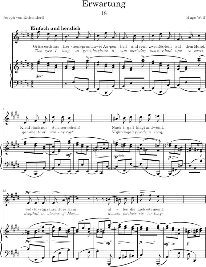 Erwartung (Eichendorff-Lieder) - Wolf — first page preview