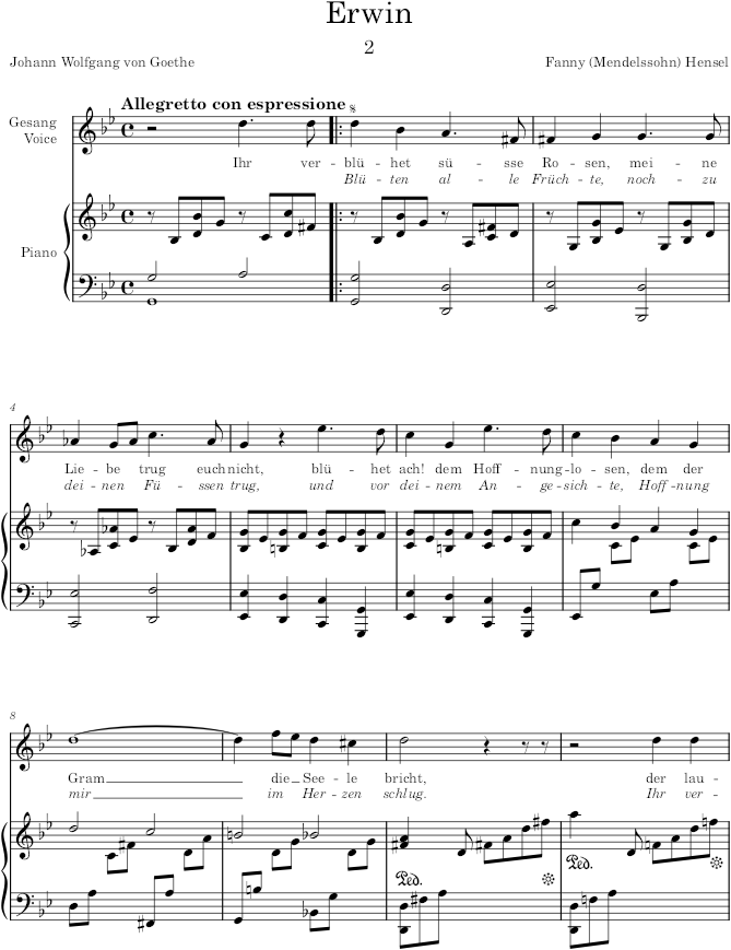 Erwin (6 Lieder, Op.7) - Hensel — first page preview