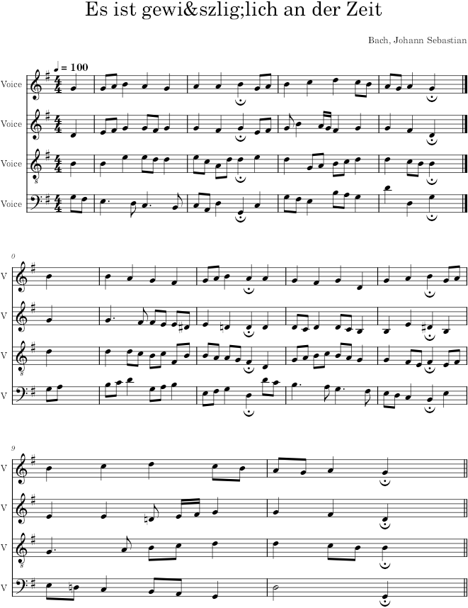 Es ist gewißlich an der Zeit, BWV 248/59 - Bach — first page preview