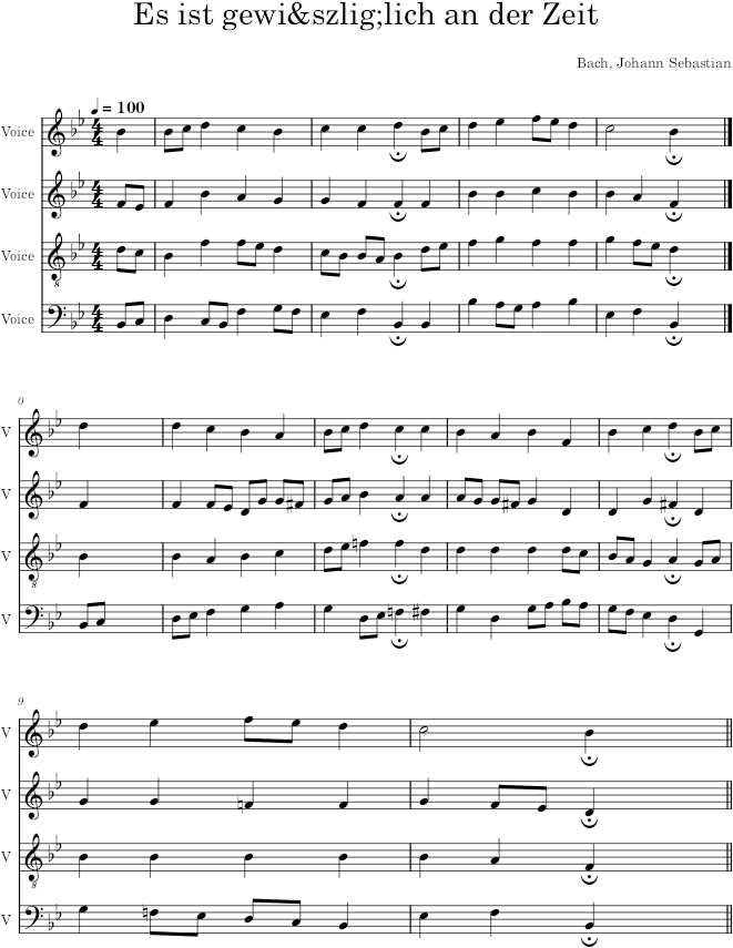 Es ist gewißlich an der Zeit, BWV 307 - Bach — first page preview