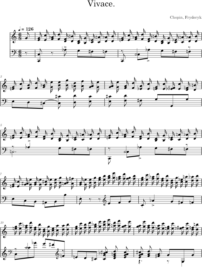 Etude Op. 10, No. 7 - Chopin — first page preview