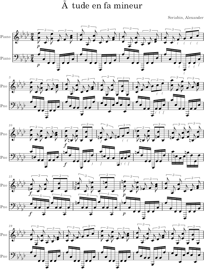 Etude Op. 42, No. 7 - Scriabin — first page preview