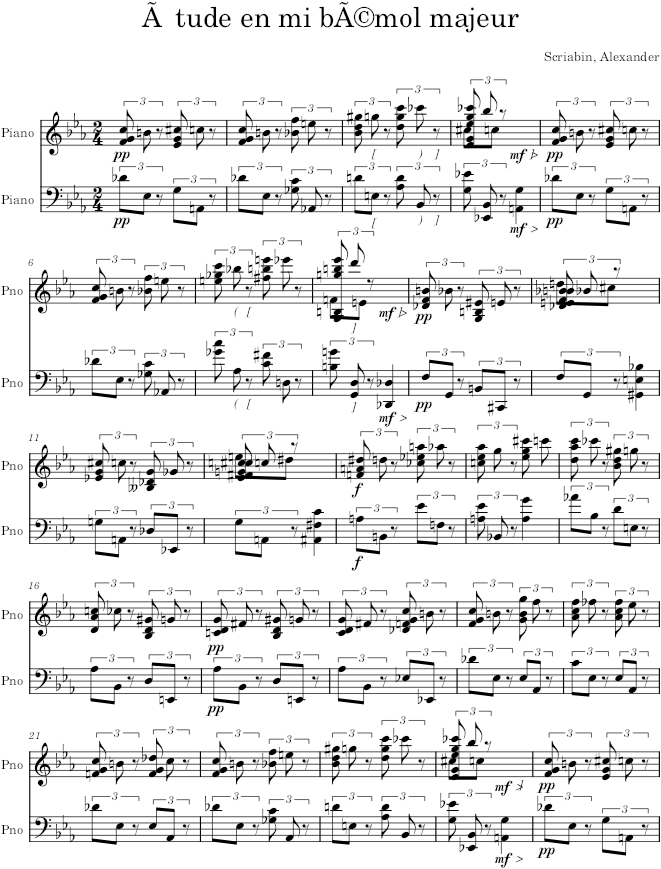 Etude Op. 49, No. 1 - Scriabin — first page preview