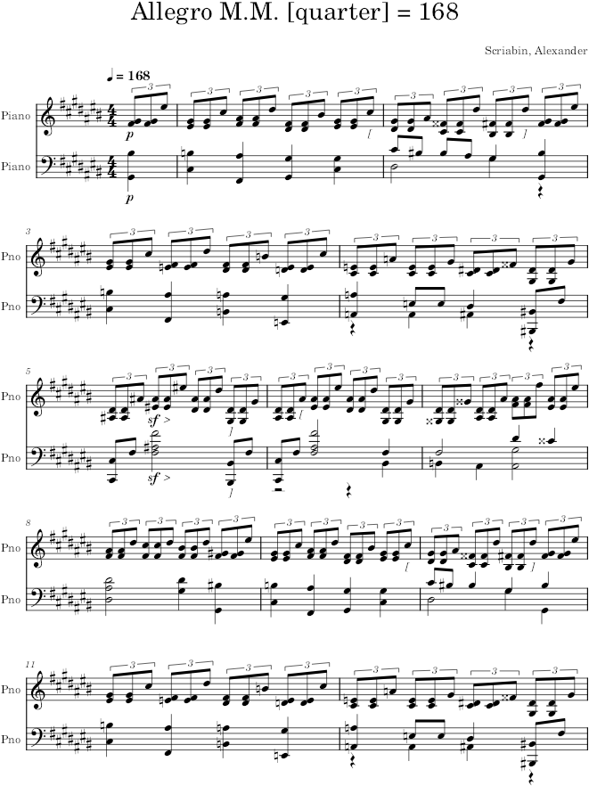 Etude Op. 8, No. 1 - Scriabin — first page preview