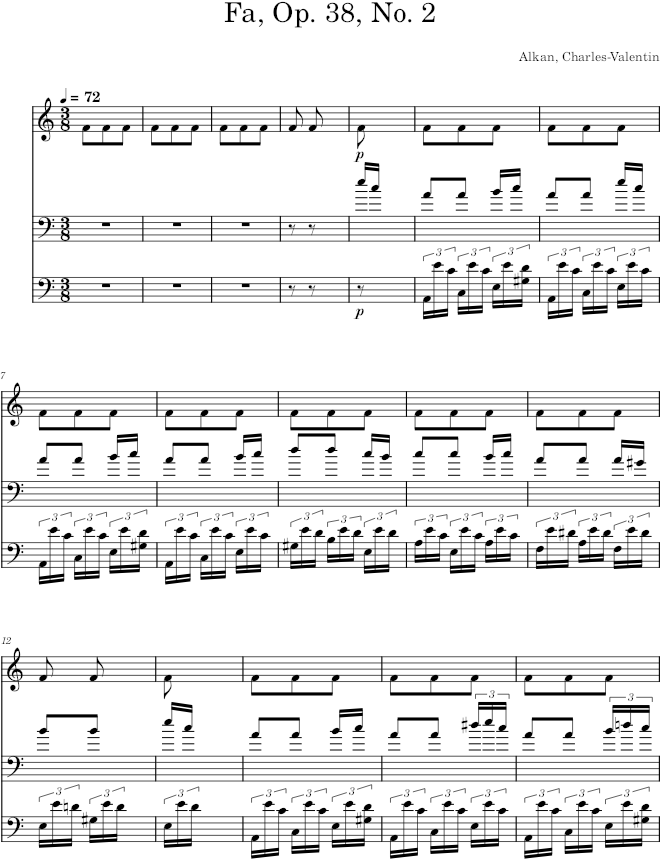 Fa, Op. 38, No. 2 (Deuxième recueil de chants) - Alkan — first page preview