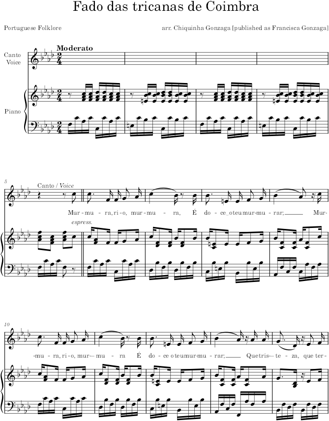 Fado das tricanas de Coimbra - Gonzaga — first page preview