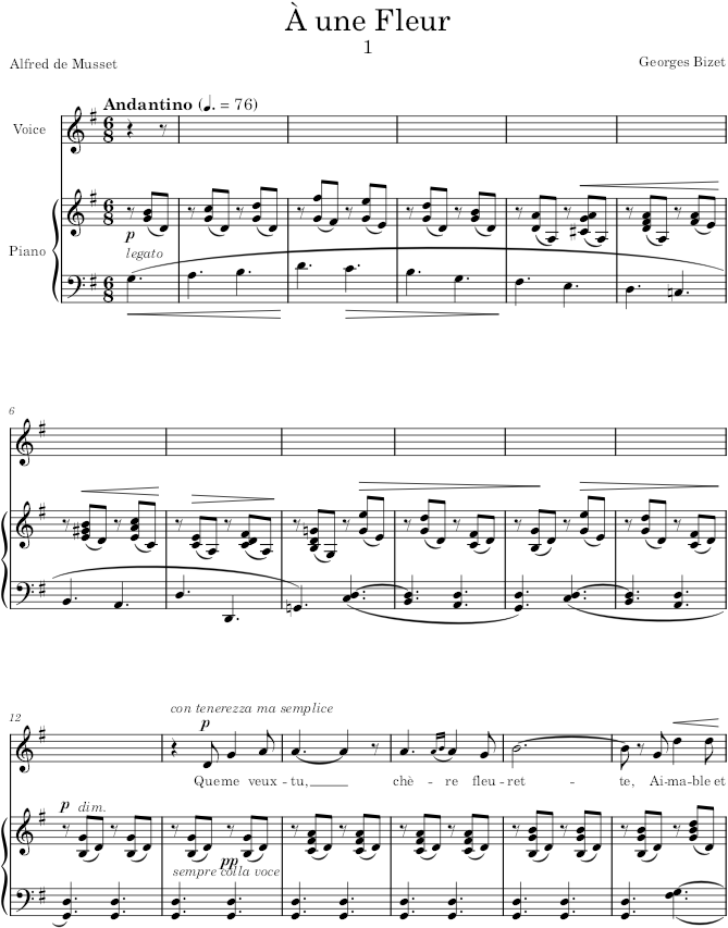 Feuilles d'album (Feuilles d’album) - Bizet — first page preview
