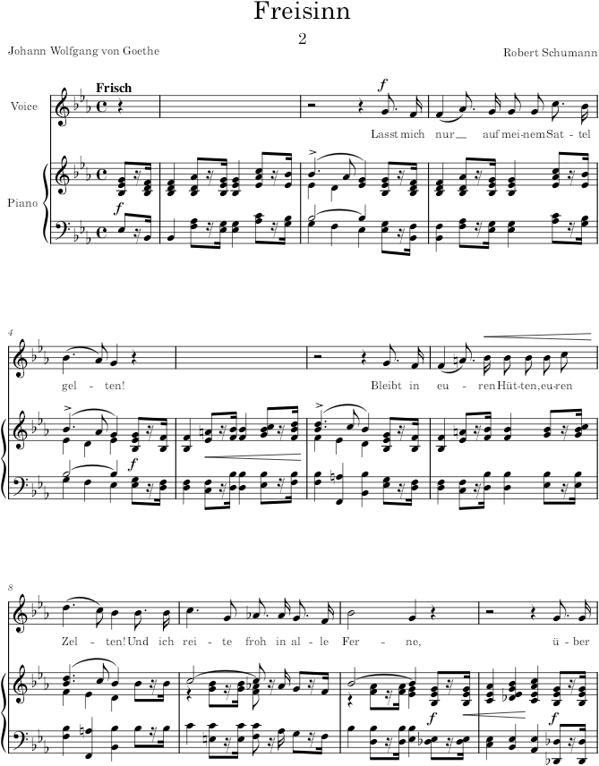 Freisinn (Myrthen, Op.25) - Schumann — first page preview