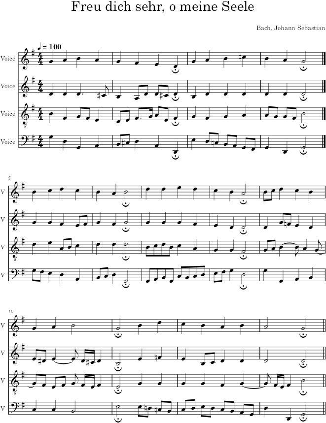 Freu dich sehr, o meine Seele, BWV 194/6 - Bach — first page preview