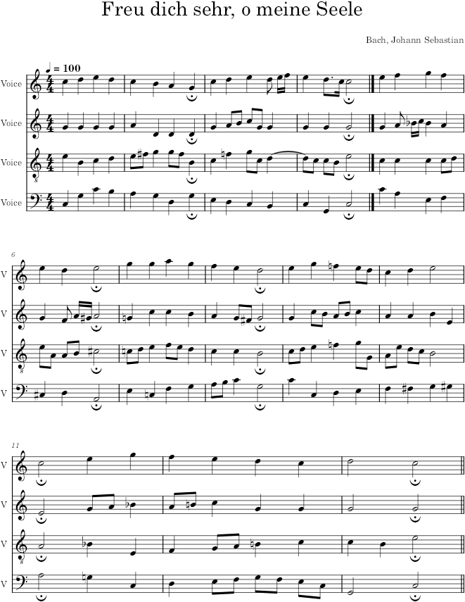 Freu dich sehr, o meine Seele, BWV 25/6 - Bach — first page preview