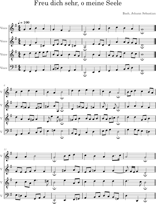 Freu dich sehr, o meine Seele, BWV 30/6 - Bach — first page preview