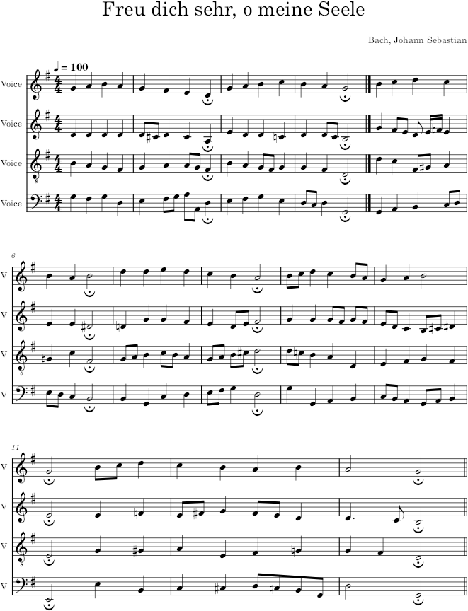 Freu dich sehr, o meine Seele, BWV 39/7 - Bach — first page preview