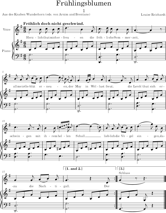 Frühlingsblumen (12 Gesänge, Op.3) - Reichardt — first page preview